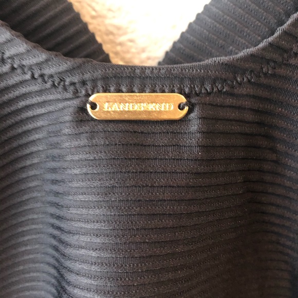 Lands End Black Textured Tankini - Picture 4 of 7